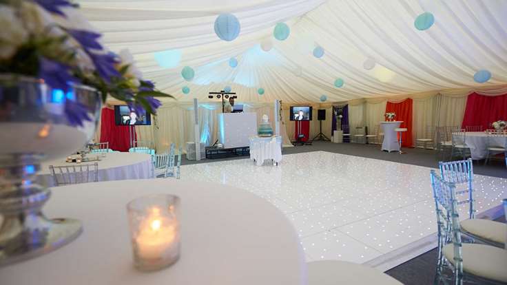 Getting Ready For The Evening With LED White Dancefloor