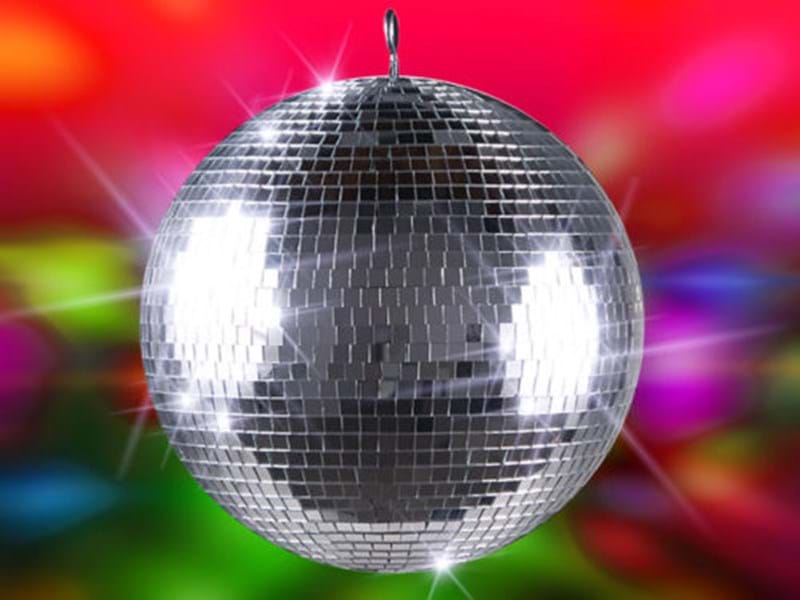 Large Glitter Ball Silver 18"