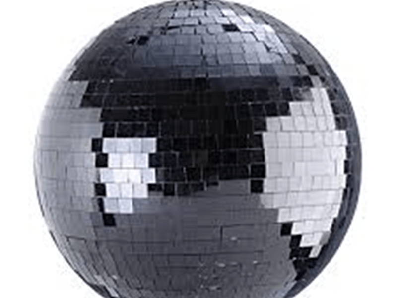 Large Glitter Ball Black 18"