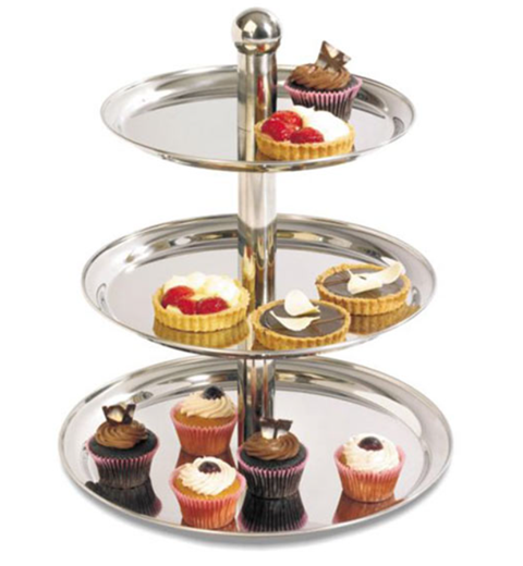 STAINLESS STEEL 3 TIER CAKE STAND image
