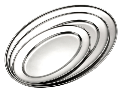 STAINLESS STEEL OVAL TRAY 24"