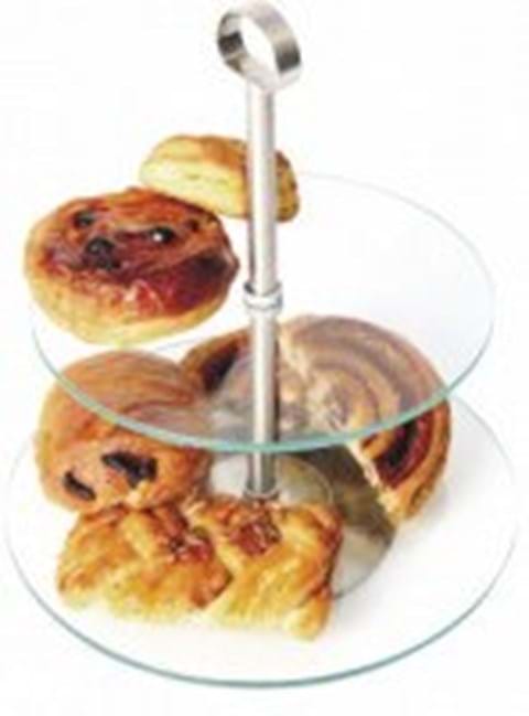 2 TIER GLASS CAKE STAND image