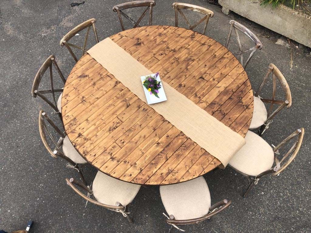 6ft Round Rustic Tables Alexander Equipment Hire