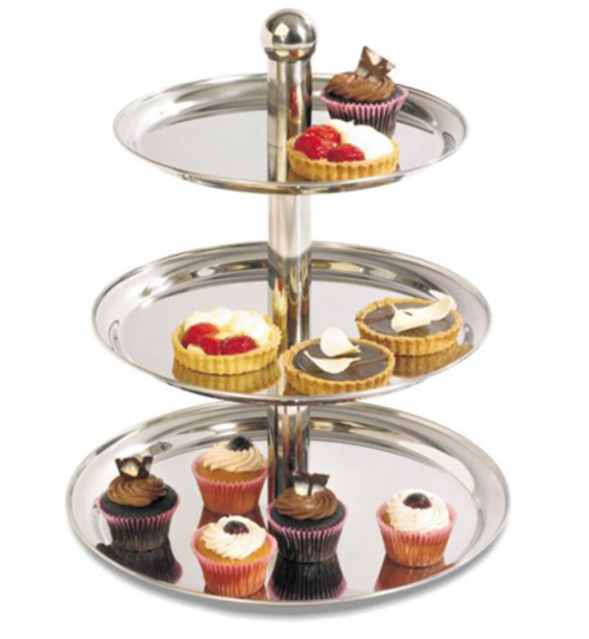 STAINLESS STEEL 3 TIER CAKE STAND image
