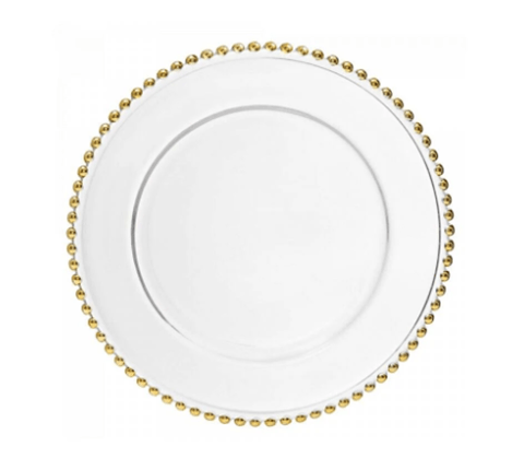 GLASS GOLD BEADED CHARGER PLATE image